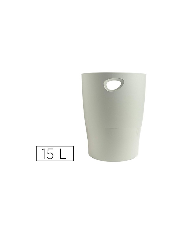 Papelera plastico exacompta ecoblack gris 15 litros