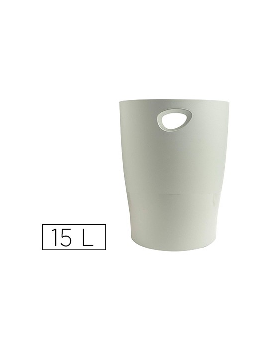 Papelera plastico exacompta ecoblack gris 15 litros