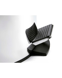 Papelera metalica q-connect con pedal cromada 25x38cm capacidad 12 litros