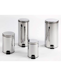 Papelera metalica q-connect con pedal cromada 43x29cm capacidad 20 litros
