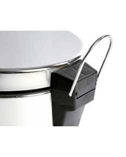 Papelera metalica q-connect con pedal cromada 43x29cm capacidad 20 litros