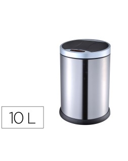 Papelera metalica q-connect con sensor automatico capacidad 10 litros