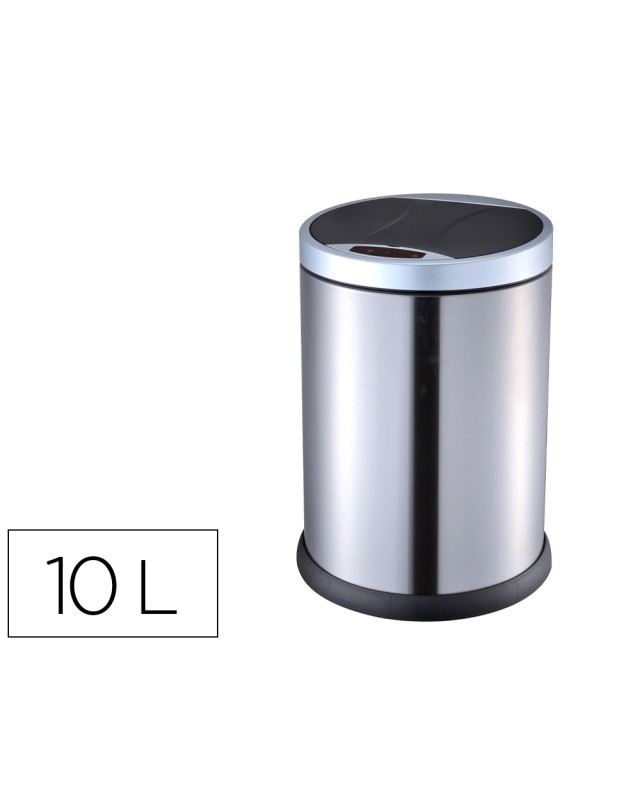 Papelera metalica q-connect con sensor automatico capacidad 10 litros