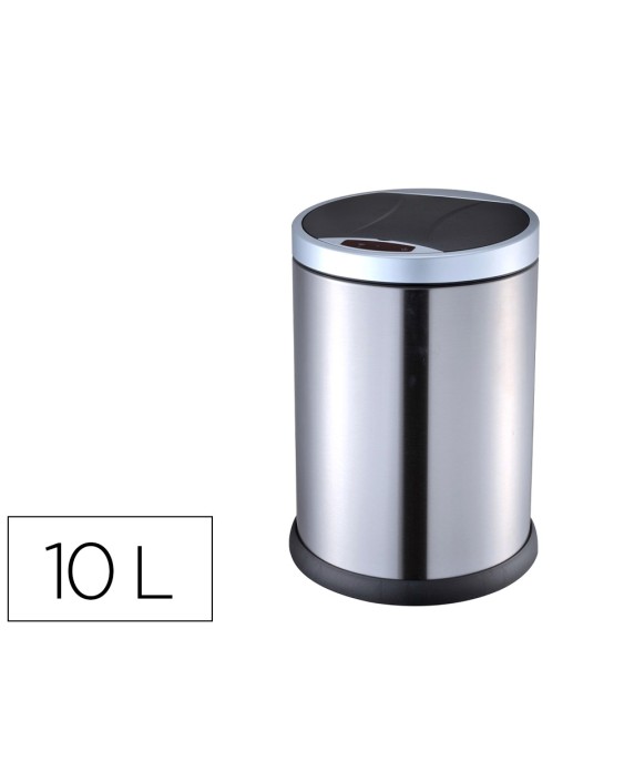 Papelera metalica q-connect con sensor automatico capacidad 10 litros