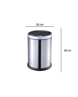 Papelera metalica q-connect con sensor automatico capacidad 10 litros