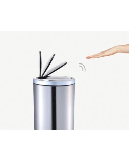 Papelera metalica q-connect con sensor automatico capacidad 10 litros