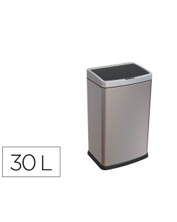 Papelera metalica q-connect con sensor automatico capacidad 30 litros 500x240x330 mm