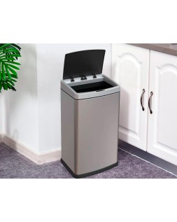 Papelera metalica q-connect con sensor automatico capacidad 60 litros 630x270x400 mm