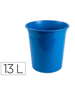 Papelera plastico q-connect azul opaco 13 litros 275x285 mm