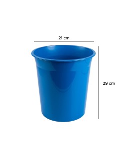 Papelera plastico q-connect azul opaco 13 litros 275x285 mm