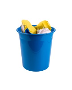 Papelera plastico q-connect azul opaco 13 litros 275x285 mm