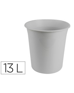 Papelera plastico q-connect gris opaco 13 litros 275x285 mm