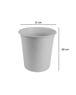 Papelera plastico q-connect gris opaco 13 litros 275x285 mm