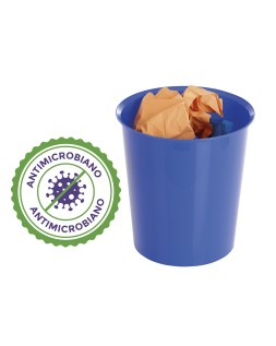 Papelera plastico archivo 2000 antimicrobiana sanitized plastico azul 18 litros 290x310 mm