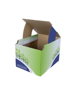 Contenedor papelera reciclaje fellowes sobremesa carton 100% reciclado montaje manual entrada frontal y tapa