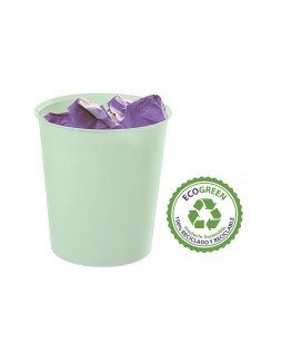 Papelera plastico archivo 2000 ecogreen 100% reciclada 18 litros color verde pastel 290x310 mm