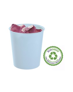 Papelera plastico archivo 2000 ecogreen 100% reciclada 18 litros color azul pastel 290x310 mm