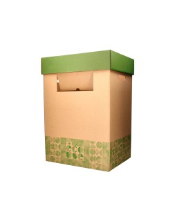 Contenedor papelera reciclaje liderpapel ecouse carton 100% reciclado y reciclable 70 litros 450x350x650 mm