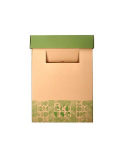 Contenedor papelera reciclaje liderpapel ecouse carton 100% reciclado y reciclable 70 litros 450x350x650 mm