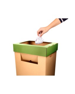 Contenedor papelera reciclaje liderpapel ecouse carton 100% reciclado y reciclable 70 litros 450x350x650 mm