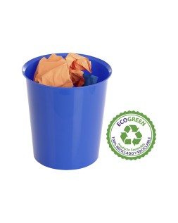 Papelera plastico archivo 2000 ecogreen 100% reciclada 18 litros color azul 290x310 mm