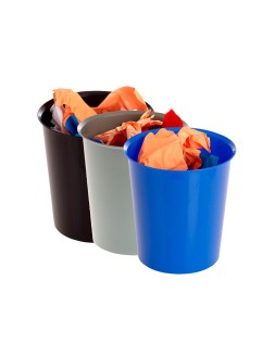 Papelera plastico archivo 2000 reciclable 100% 18 litros color gris 290x310 mm