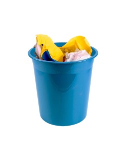 Papelera plastico liderpapel celeste opaco 13 litros 275x285 mm