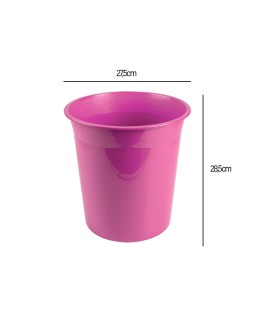 Papelera plastico liderpapel rosa opaco 13 litros 275x285 mm