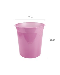 Papelera plastico liderpapel rosa translucido 13 litros 275x285 mm