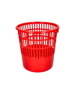 Papelera plastico q-connect 15 litros rejilla color rojo 285x290 mm