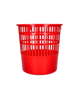 Papelera plastico q-connect 15 litros rejilla color rojo 285x290 mm