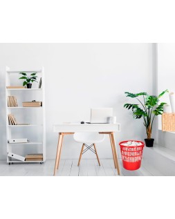 Papelera plastico q-connect 15 litros rejilla color rojo 285x290 mm