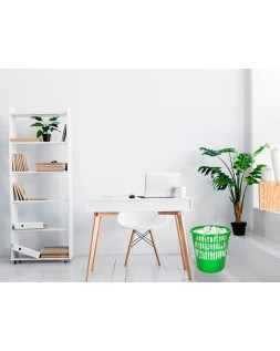 Papelera plastico q-connect 15 litros rejilla color verde 285x290 mm