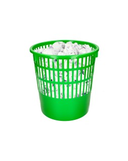 Papelera plastico q-connect 15 litros rejilla color verde 285x290 mm