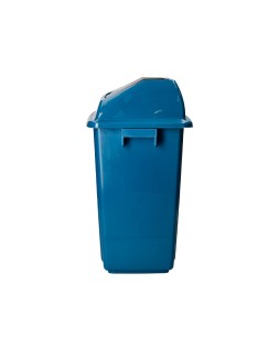 Papelera contenedor q-connect plastico con tapa de balancin 20 litros azul 340x240x450 mm