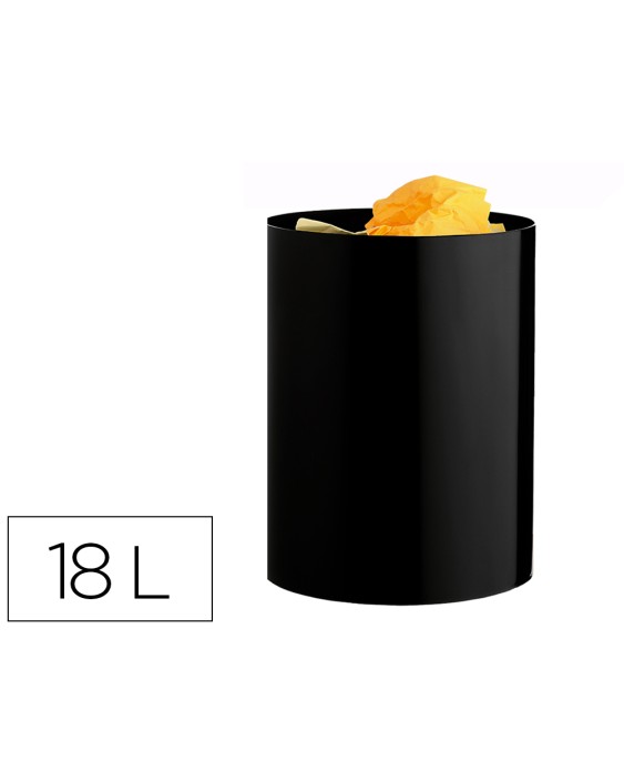 Papelera plastico archivo 2000 ecogreen 100% reciclada 18 litros color negro 260x335 mm