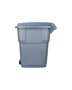 Papelera contenedor q-connect plastico con tapa y pedal 30 litros gris 395x395x420 mm