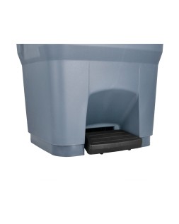Papelera contenedor q-connect plastico con tapa y pedal 30 litros gris 395x395x420 mm