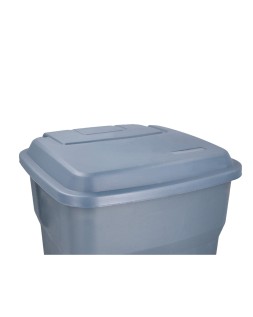 Papelera contenedor q-connect plastico con tapa y pedal 30 litros gris 395x395x420 mm