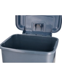 Papelera contenedor q-connect plastico con tapa y pedal 30 litros gris 395x395x420 mm