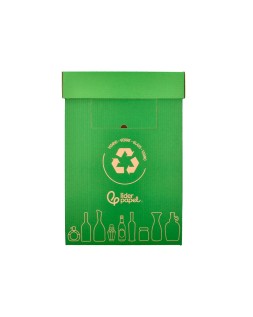 Contenedor papelera reciclaje liderpapel carton reciclado para vidrio 450x350x650 mm 70 litros verde
