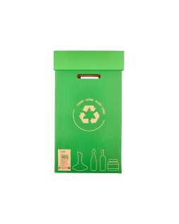 Contenedor papelera reciclaje liderpapel carton reciclado para vidrio 450x350x650 mm 70 litros verde