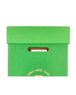 Contenedor papelera reciclaje liderpapel carton reciclado para vidrio 450x350x650 mm 70 litros verde