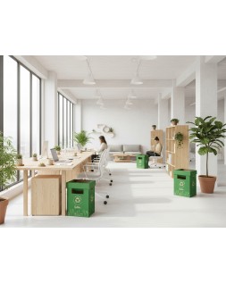 Contenedor papelera reciclaje liderpapel carton reciclado para vidrio 450x350x650 mm 70 litros verde
