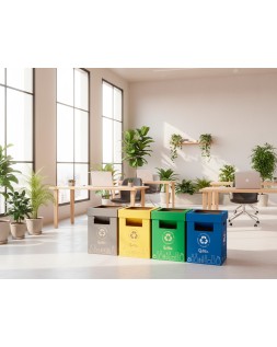 Contenedor papelera reciclaje liderpapel carton reciclado para vidrio 450x350x650 mm 70 litros verde