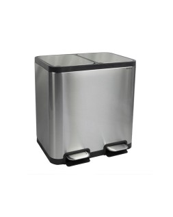 Papelera metalica maul cycle acero inoxidable con pedal 20+20 litros