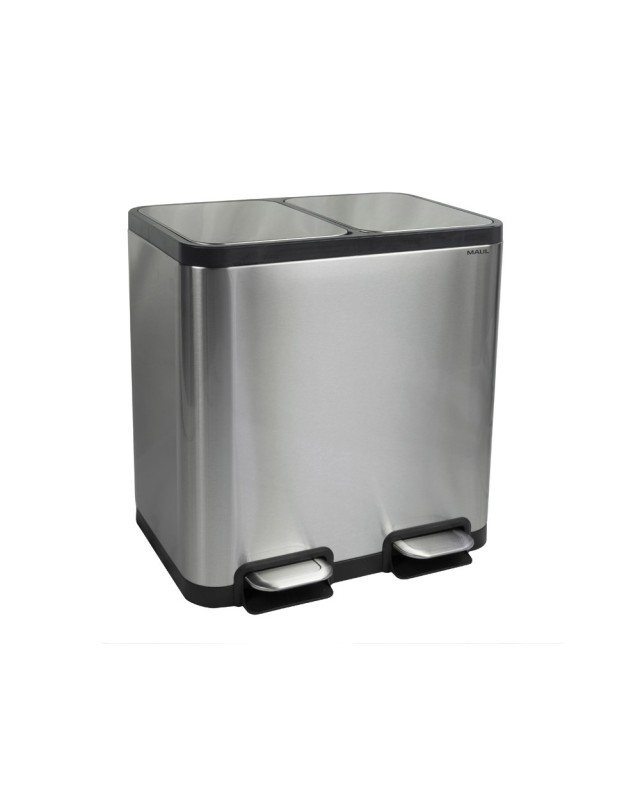 Papelera metalica maul cycle acero inoxidable con pedal 20+20 litros