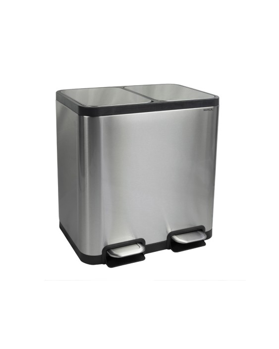 Papelera metalica maul cycle acero inoxidable con pedal 20+20 litros