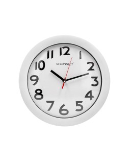 Reloj q-connect de pared plastico oficina redondo 30 cm marco blanco
