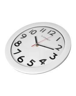 Reloj q-connect de pared plastico oficina redondo 30 cm marco blanco